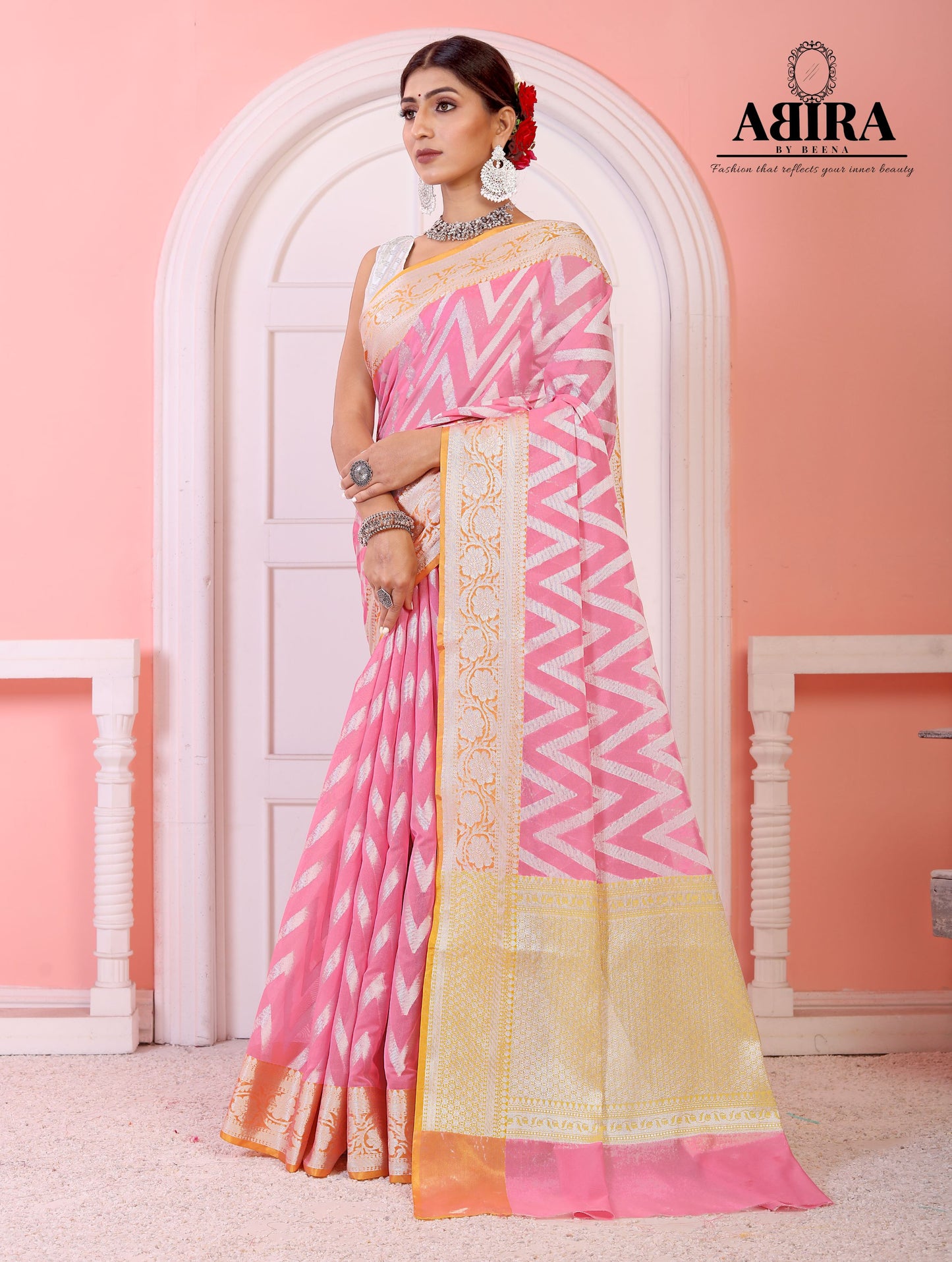 Pink Kora Organza soft silk
