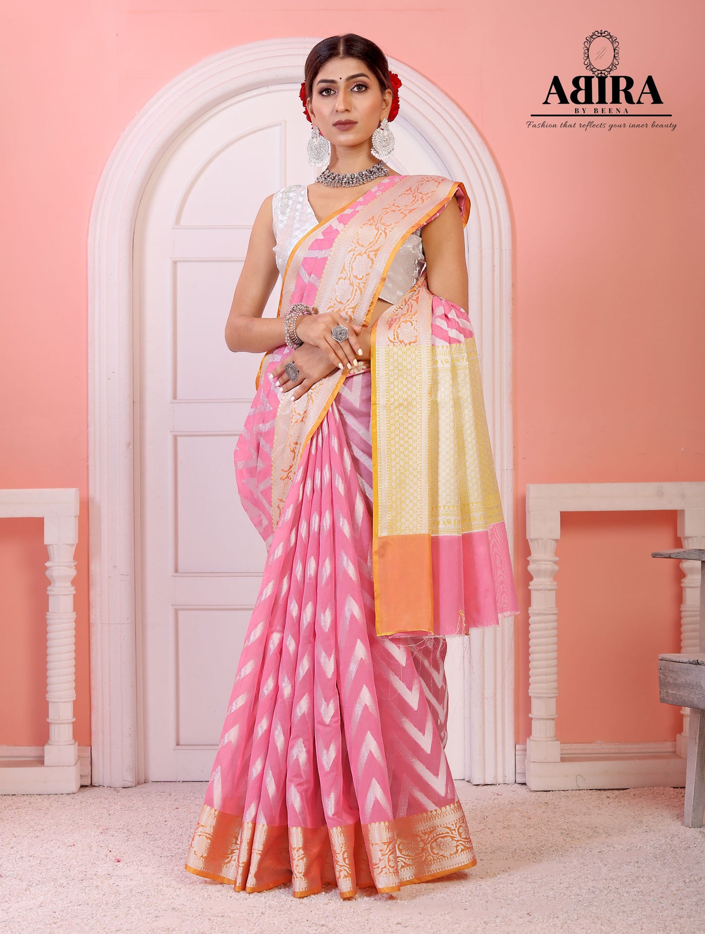 Pink Kora Organza soft silk