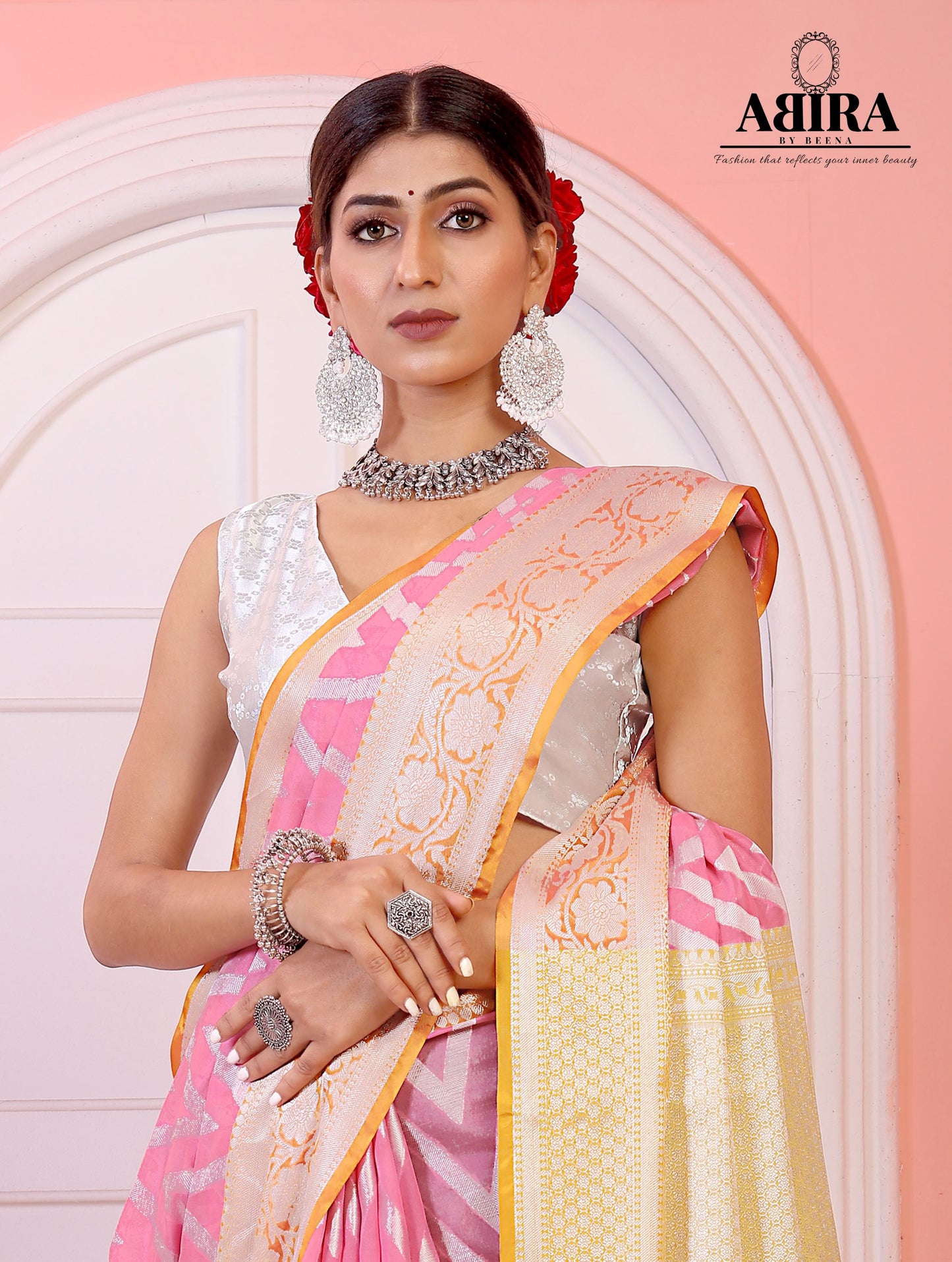 Pink Kora Organza soft silk