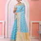 Sky Blue Kora Organza soft silk - AbirabyBeena
