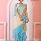 Sky Blue Kora Organza soft silk - AbirabyBeena