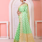 Parrot Green Kora Organza soft silk - AbirabyBeena