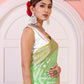 Parrot Green Kora Organza soft silk - AbirabyBeena