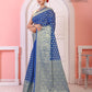 Blue Banaras Soft Georgette Silk