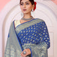 Blue Banaras Soft Georgette Silk