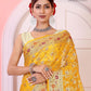 Yellow Banaras Soft Georgette Jaal silk - AbirabyBeena