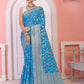 Sky Blue Banaras Soft Georgette Jaal silk - AbirabyBeena