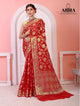 Red Banaras Soft Georgette Jaal silk - AbirabyBeena