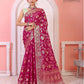 Pink Banaras Soft Georgette Jaal silk - AbirabyBeena