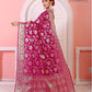 Pink Banaras Soft Georgette Jaal silk - AbirabyBeena