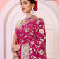 Pink Banaras Soft Georgette Jaal silk - AbirabyBeena