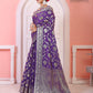 Purple  Banaras Soft Georgette Jaal silk - AbirabyBeena