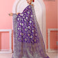 Purple  Banaras Soft Georgette Jaal silk - AbirabyBeena
