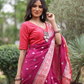 Magenta  Soft khaddi Chiffon Handloom - AbirabyBeena