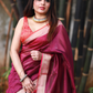 Wine plain Banaras Kota Silk - AbirabyBeena