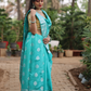 Sky Blue Banaras Soft Georgette silk - AbirabyBeena