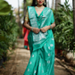 Sky Blue Banaras Soft Georgette silk - AbirabyBeena