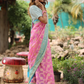 Pink Banaras Soft Georgette  Silk Jaal - AbirabyBeena