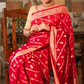 Red Banaras Soft Georgette silk - AbirabyBeena