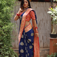 Blue Banaras pure georgette saree - AbirabyBeena