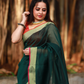 Bottle green plain Banaras Kota Silk - AbirabyBeena