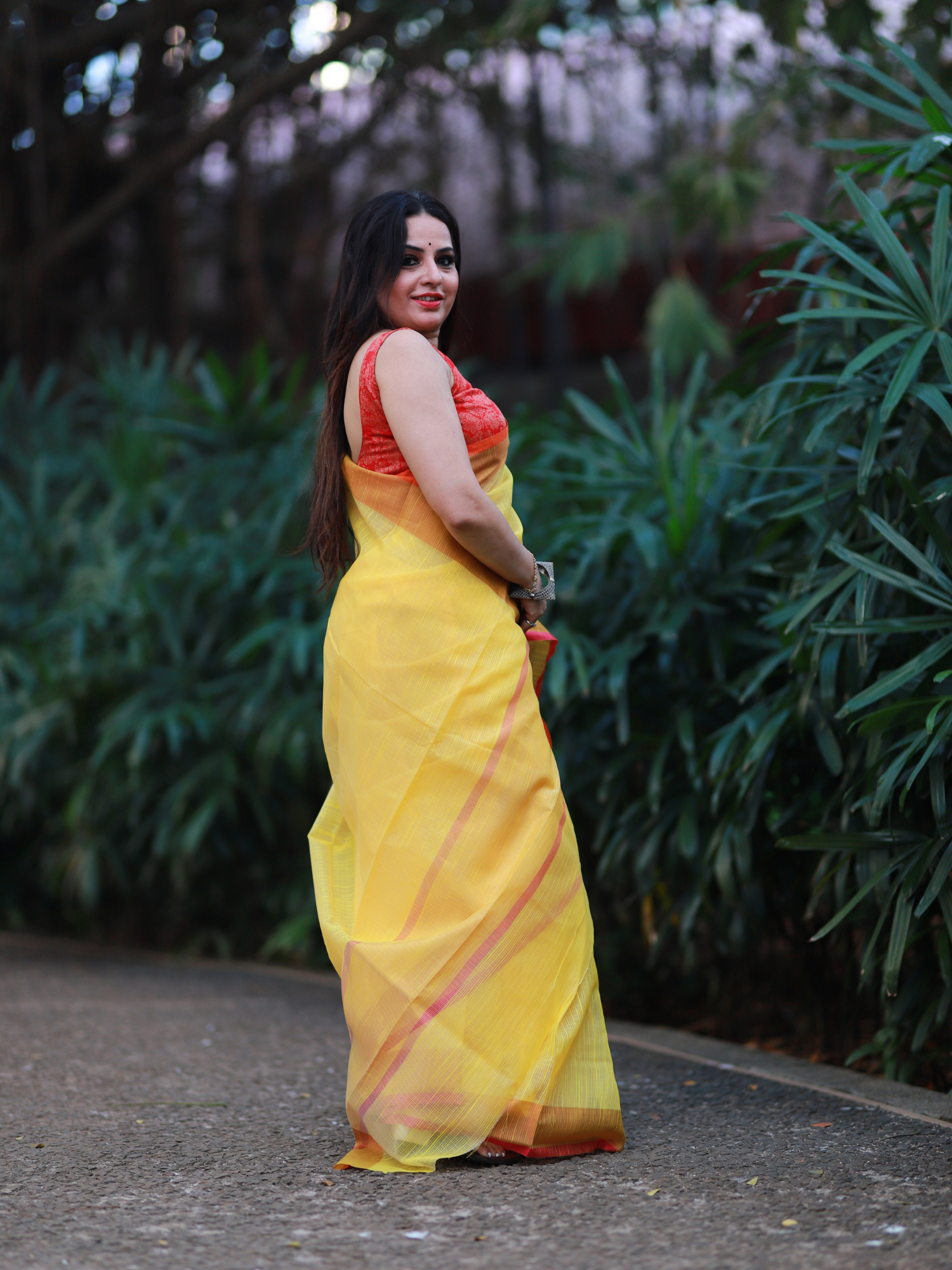 Yellow plain Banaras Kota Silk - AbirabyBeena