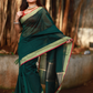 Bottle green plain Banaras Kota Silk - AbirabyBeena