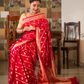 Red Banaras Soft Georgette silk - AbirabyBeena