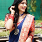 Blue Banaras pure georgette saree - AbirabyBeena