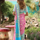 Pink Banaras Soft Georgette  Silk Jaal - AbirabyBeena