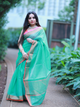 Sea Green plain Banaras Kota Silk - AbirabyBeena