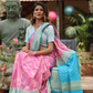 Pink Banaras Soft Georgette  Silk Jaal - AbirabyBeena