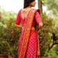 Pink-Orange Dana Bandhani with beautiful hand work - AbirabyBeena