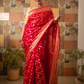 Red Banaras Soft Georgette silk - AbirabyBeena