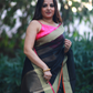 Black plain Banaras Kota Silk - AbirabyBeena
