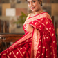 Red Banaras Soft Georgette silk - AbirabyBeena