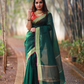 Bottle green plain Banaras Kota Silk - AbirabyBeena