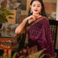 Magenta/Wine Banaras Soft Georgette silk - AbirabyBeena