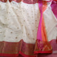 White Banaras Kota Silk - AbirabyBeena