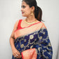 Blue Banaras Soft Georgette  Silk Jaal - AbirabyBeena