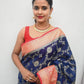 Blue Banaras Soft Georgette  Silk Jaal - AbirabyBeena