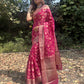 Pink Banaras Soft Georgette Jaal silk - AbirabyBeena