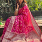 Pink Banaras Soft Georgette Jaal silk - AbirabyBeena