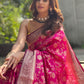 Pink Banaras Soft Georgette Jaal silk - AbirabyBeena