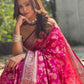 Pink Banaras Soft Georgette Jaal silk - AbirabyBeena