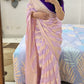 Pastel Lavender Banaras Soft Georgette silk - AbirabyBeena