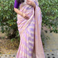 Pastel Lavender Banaras Soft Georgette silk - AbirabyBeena