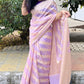 Pastel Lavender Banaras Soft Georgette silk - AbirabyBeena