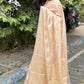 Pastel peach Banaras Soft Georgette silk - AbirabyBeena