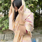 Pastel peach Banaras Soft Georgette silk - AbirabyBeena